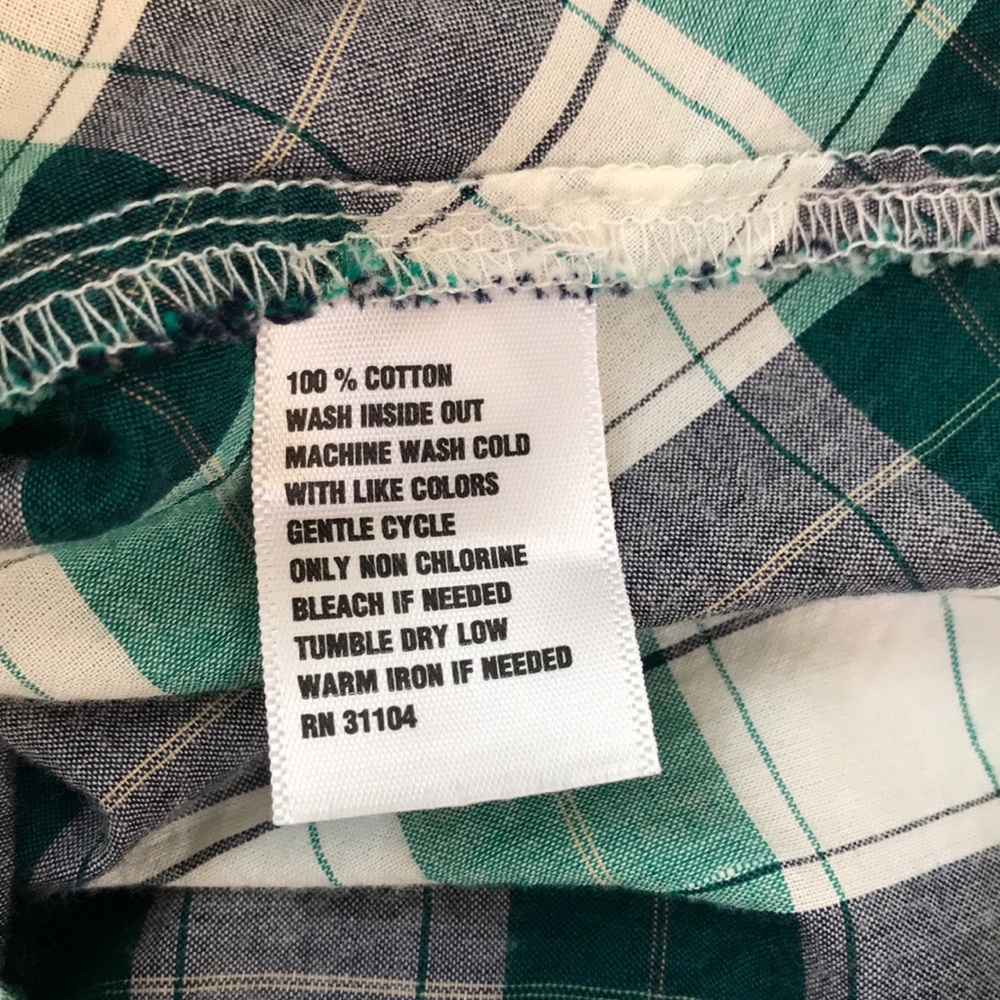 Kim Rogers Green & Blue Plaid Button Up Shirt LG - Picture 7 of 9